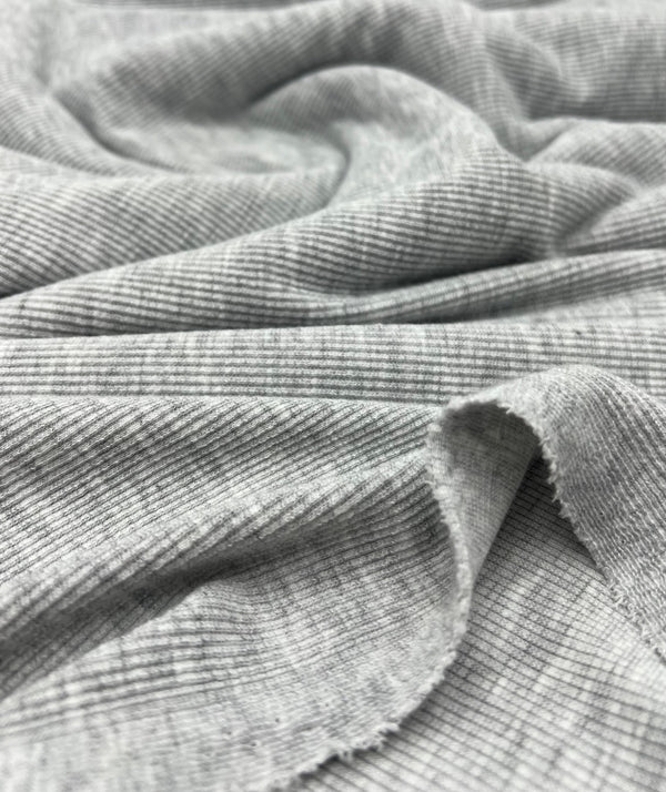 Grey Fine Rib 285GSM Stretch Fabric