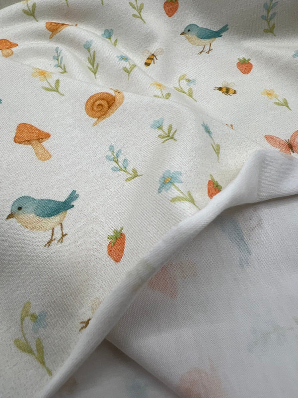 Woodland Whispers Print Cotton Stretch Jersey 200 GSM 95/5 Lycra 4 Way Stretch