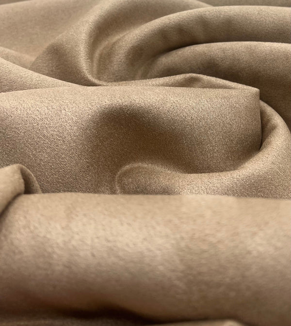 Tan Scuba Suede Jersey Fabric 280GSM 2 Way Stretch
