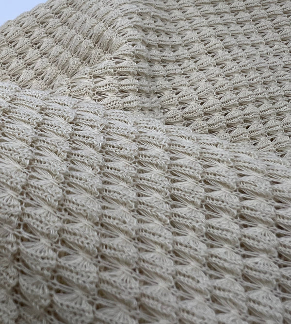 Natural Crochet Knitted Stretch Fabric 200GSM