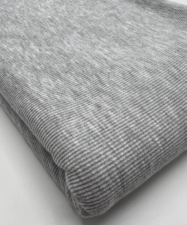 Grey Fine Rib 285GSM Stretch Fabric