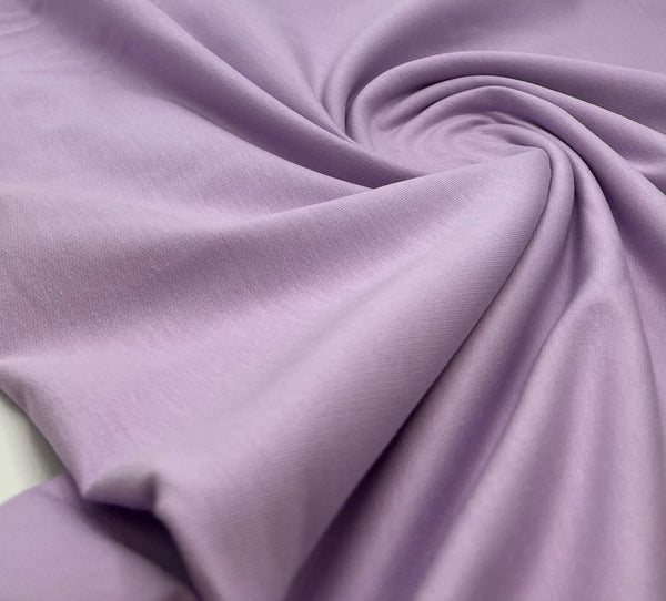 Lilac French Terry Loopback Cotton Jersey 230 GSM 95/5 Lycra 4 Way Stretch