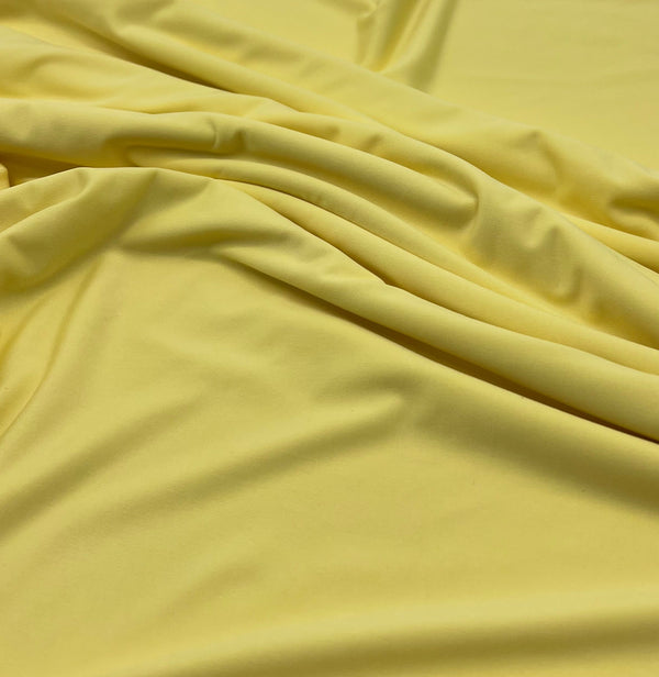 Lemon Yellow Plain Shiny Soft Touch Slinky 4 Way Stretch Fabric