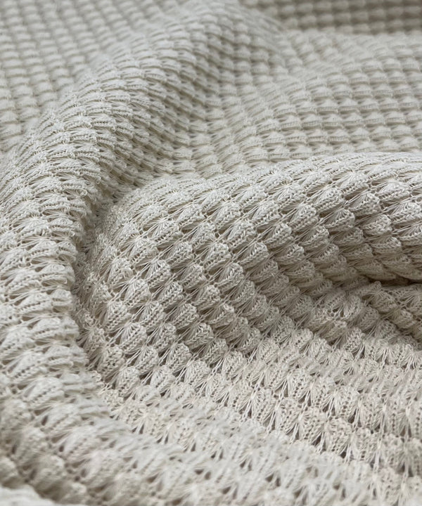 Natural Crochet Knitted Stretch Fabric 200GSM