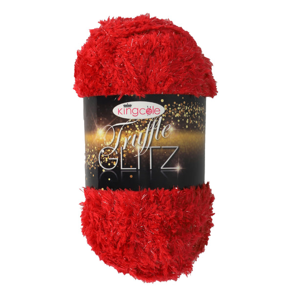 King Cole Truffle Glitz Yarn — Red colour reference