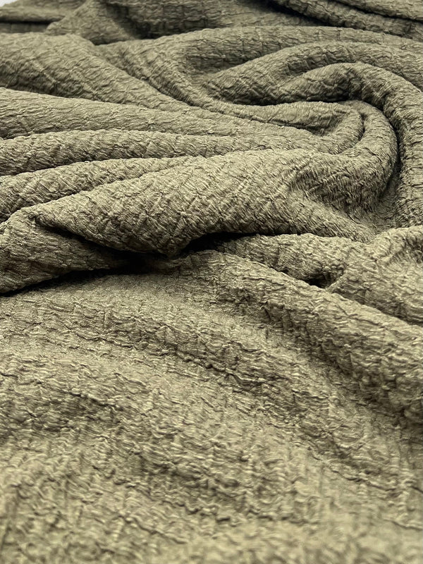Khaki Nacho Soft Textured Stretch Fabric
