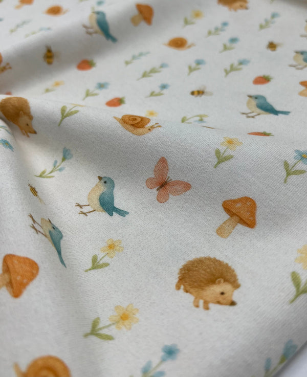 Woodland Whispers Print Cotton Stretch Jersey 200 GSM 95/5 Lycra 4 Way Stretch
