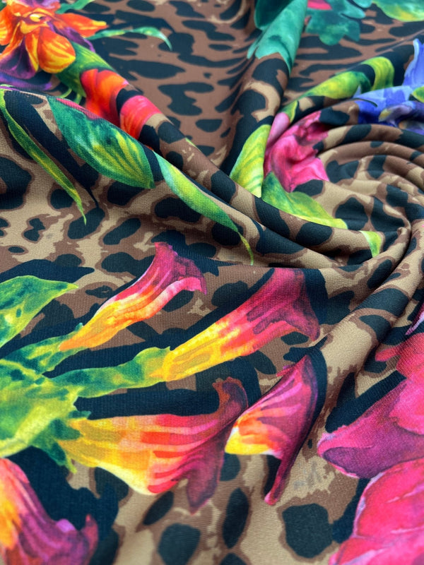 Animal Floral Print Soft Touch Fabric 4 Way Stretch