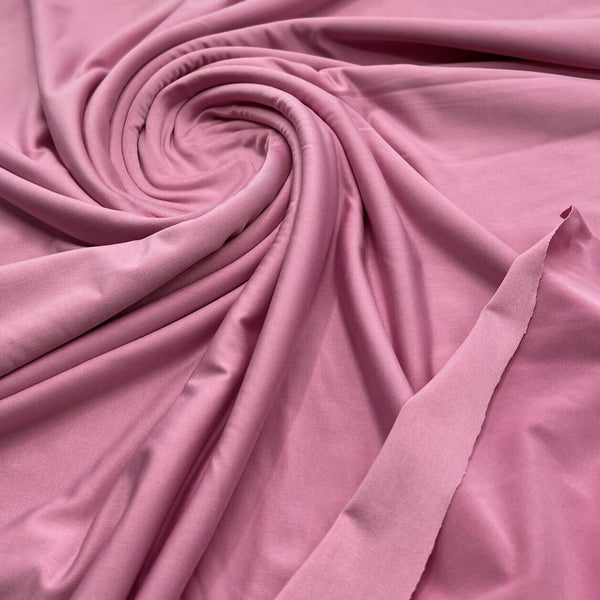 Baby Pink Plain Shiny Soft Touch Slinky 4 Way Stretch Fabric