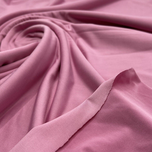 Baby Pink Plain Shiny Soft Touch Slinky 4 Way Stretch Fabric