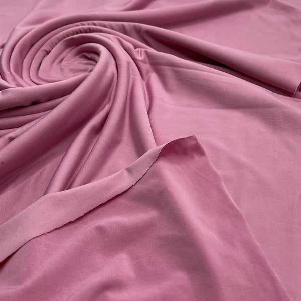 Baby Pink Plain Shiny Soft Touch Slinky 4 Way Stretch Fabric