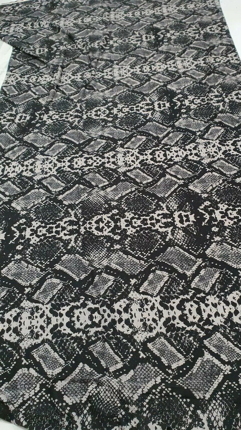 Black Grey Snake ITY Fabric