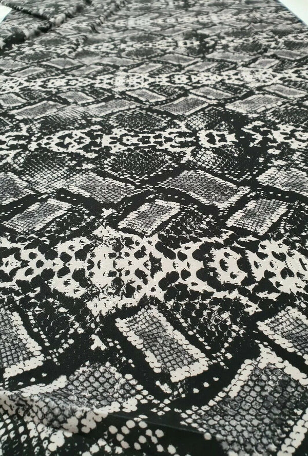Black Grey Snake ITY Fabric