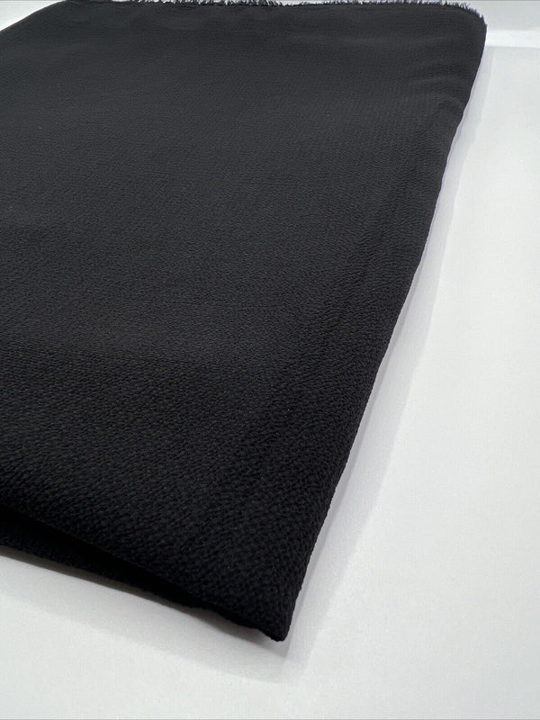 Black Plain Light weight Bubble Crepe Fabric