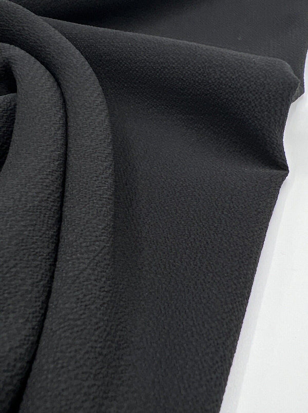 Black Plain Light weight Bubble Crepe Fabric