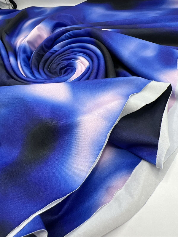 Blue Print Soft Touch Stretch Fabric