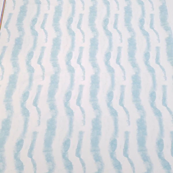 Blue Wave Printed Scuba Crepe Jersey Fabric 4 Way Stretch