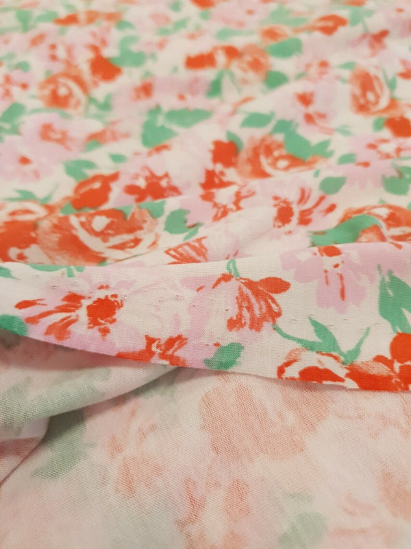 Bright Multi Floral Print Viscose Elastane Fabric