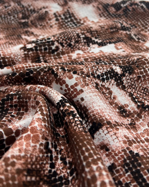 Brown Mix 100% Viscose Non Stretch Fabric