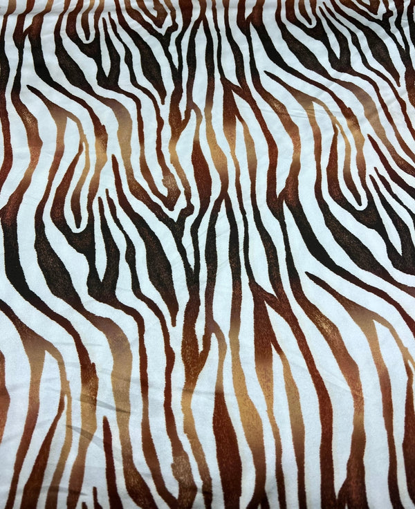 Brown Zebra Swimwear / Sportswear 4 Way Stretch Fabric
