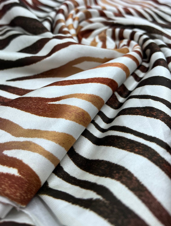 Brown Zebra Swimwear / Sportswear 4 Way Stretch Fabric