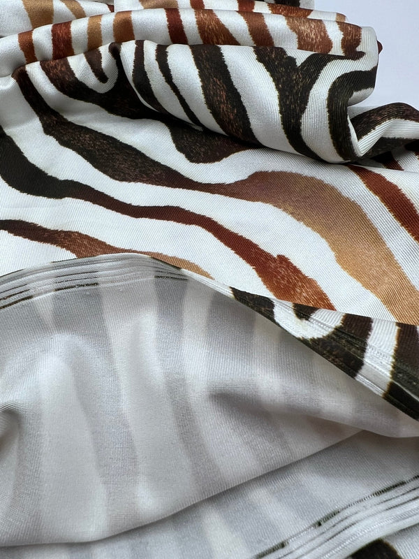 Brown Zebra Swimwear / Sportswear 4 Way Stretch Fabric