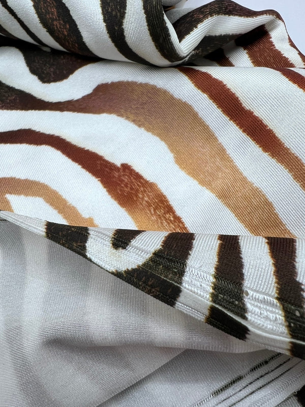 Brown Zebra Swimwear / Sportswear 4 Way Stretch Fabric