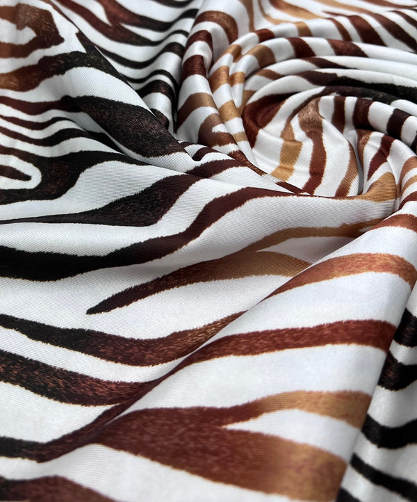 Brown Zebra Swimwear / Sportswear 4 Way Stretch Fabric