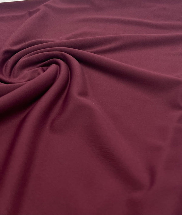 Burgundy Stretch Jersey 220GSM 4 Way Stretch Fabric