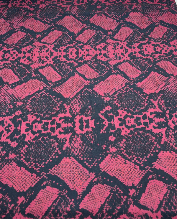 Burgundy Snake Print ITY Fabric