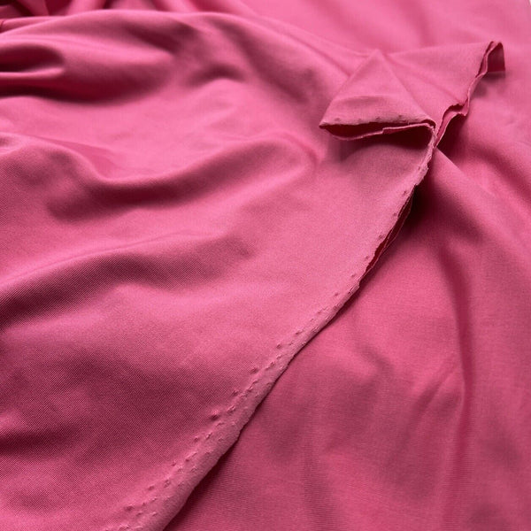 Cerise Bright Pink Shiny Plain Soft Touch Slinky 4 Way Stretch Fabric