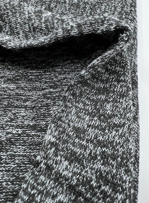 Charcoal Melange Knit Stretch Fabric