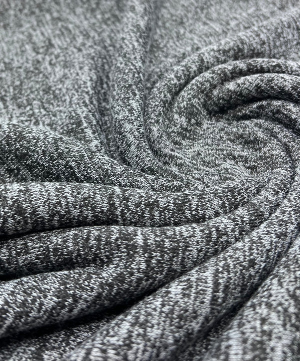 Charcoal Melange Knit Stretch Fabric