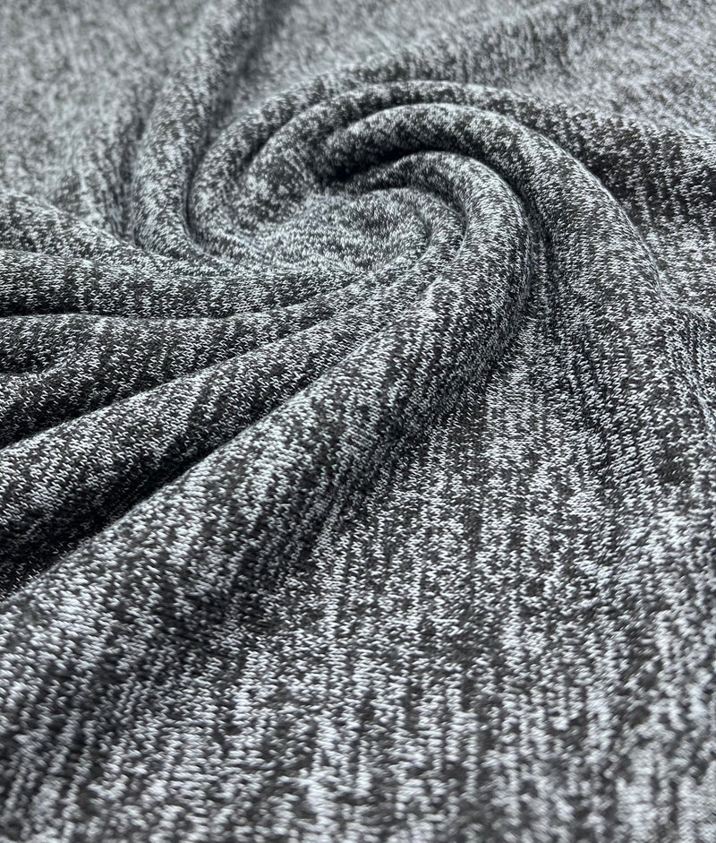 Charcoal Melange Knit Stretch Fabric