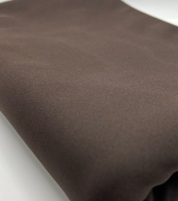Chocolate Plain Scuba 2 Way Stretch Smooth Jersey Fabric