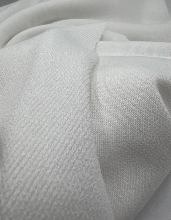 Cream Thick French Terry Loopback Fabric
