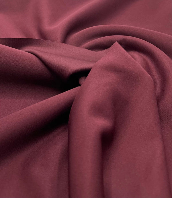 Burgundy Plain Scuba 2 Way Stretch Smooth Jersey Fabric