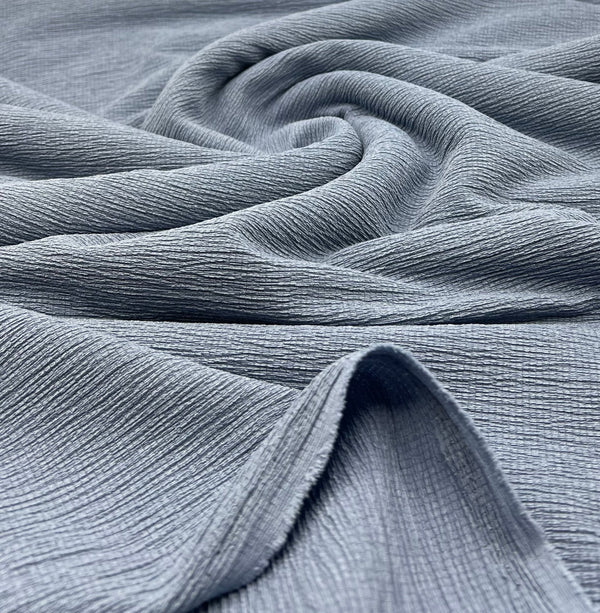 Denim Blue Textured Tree Bark Stretch Dress Craft Fabric