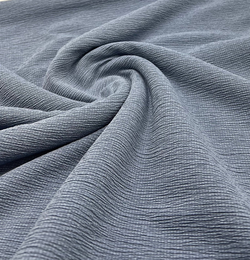Denim Blue Textured Tree Bark Stretch Dress Craft Fabric