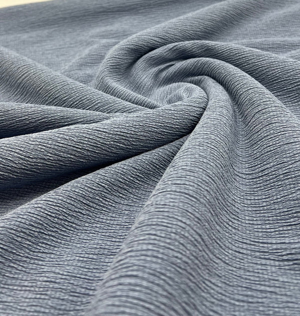 Denim Blue Textured Tree Bark Stretch Dress Craft Fabric
