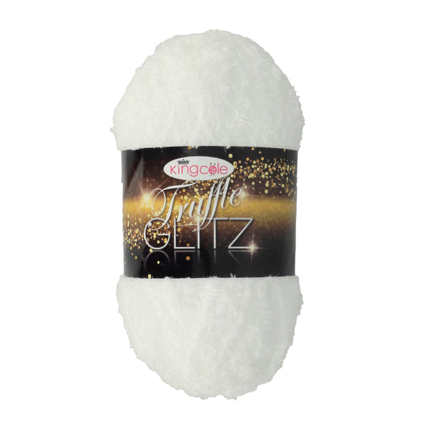 King Cole Truffle Glitz Yarn — White colour reference