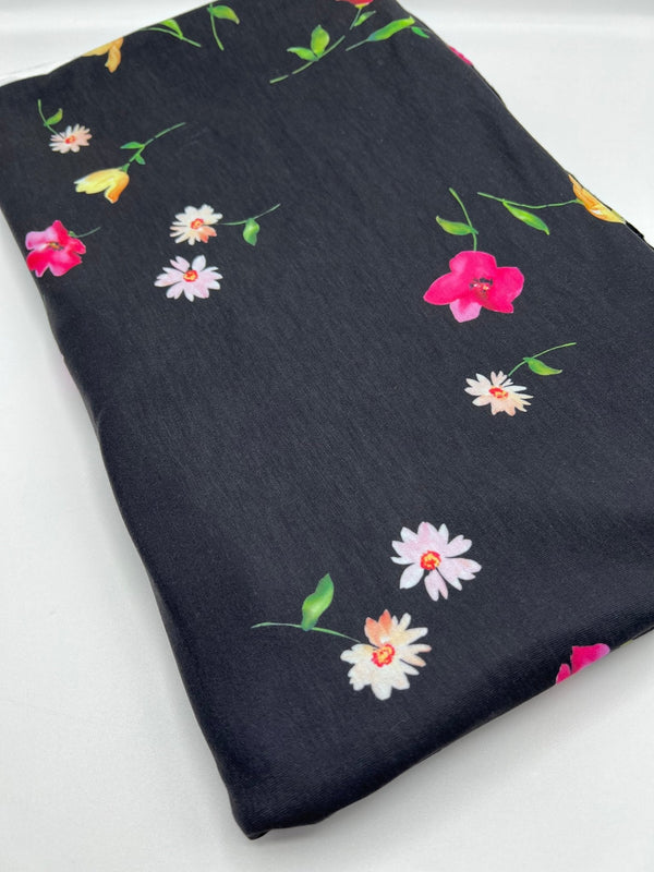 Floral Multi Print Viscose Elastane 4 Way Stretch Fabric