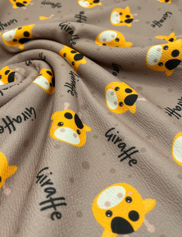 Giraffe Print Liverpool Bullet Stretch Fabric