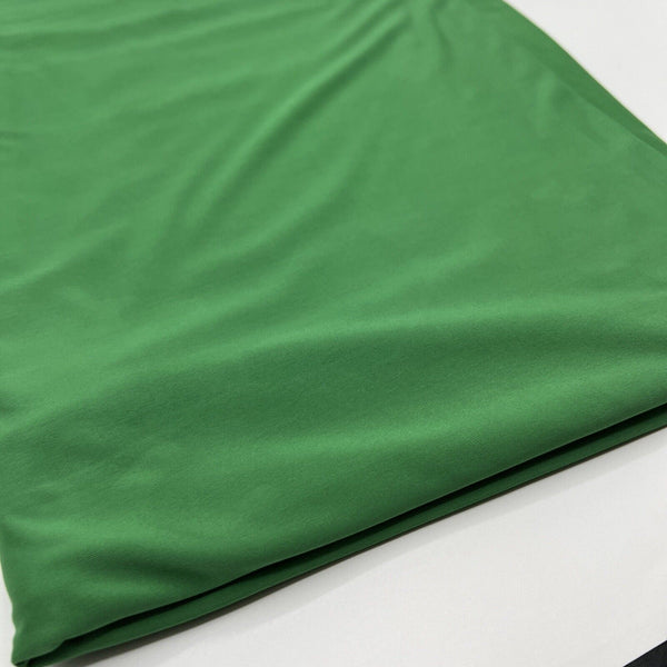 Green Plain Shiny Soft Touch Slinky 4 Way Stretch Fabric
