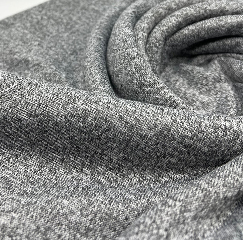 Grey Melange Knit Stretch Fabric