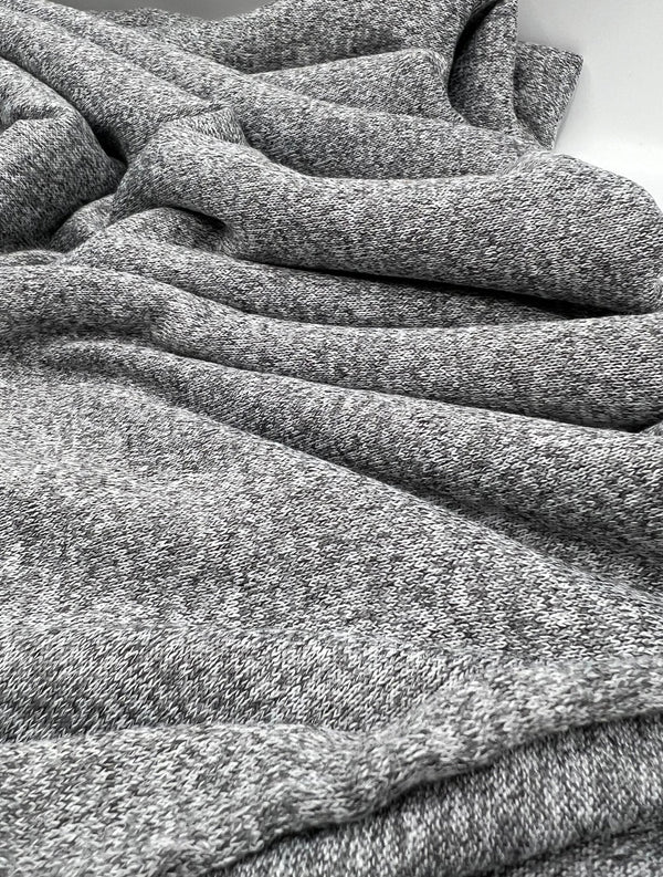 Grey Melange Knit Stretch Fabric