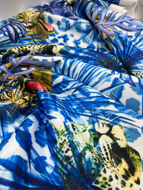 Jungle Leopard Plain Scuba Fabric