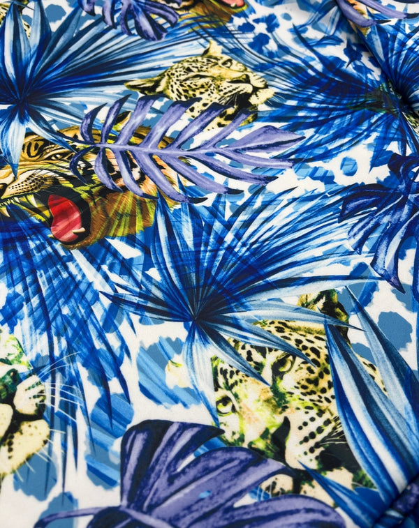 Jungle Leopard Plain Scuba Fabric