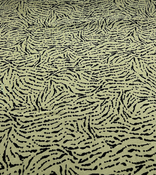 Khaki Black Mix Lightweight Non Stretch Woven Fabric