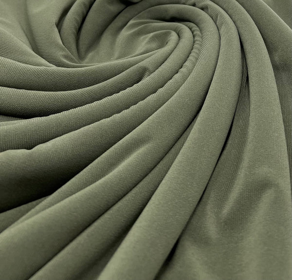 Plain Khaki ITY Fabric 4 Way Stretch